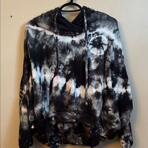 Young Fabulous & Broke Black & White Tie-Dye Hoodie